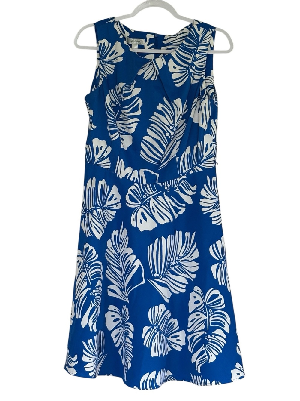 Dressbarn Sleeveless A-Line botanical Print Palm Leave Dress Size 12
